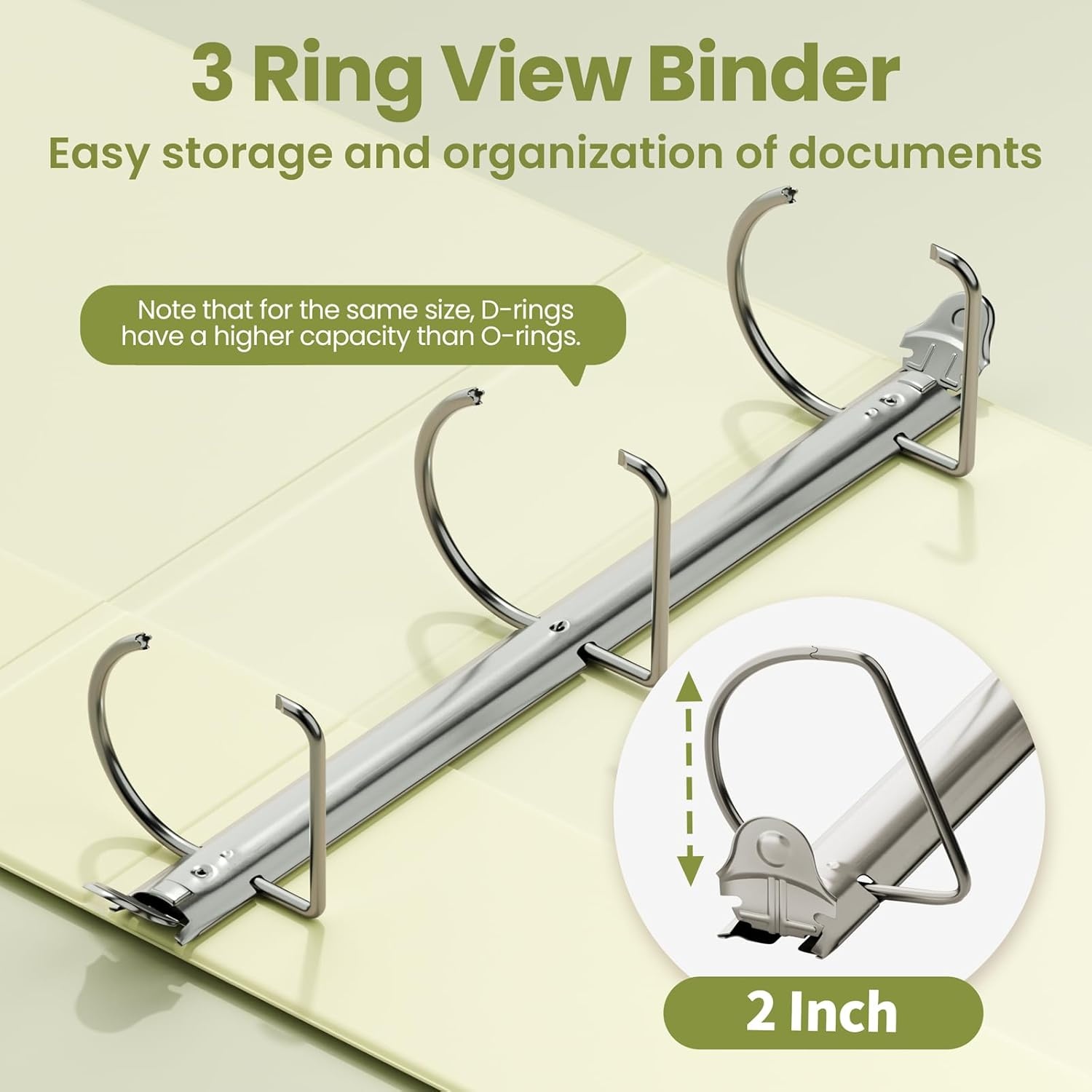 image:imageSUNEE 3 Ring Binder 2 Inch Clear View Binder Three Ring PVCFree Fit 85x11 Inches for School or Office Supplies Light Purple 2 PackYellow