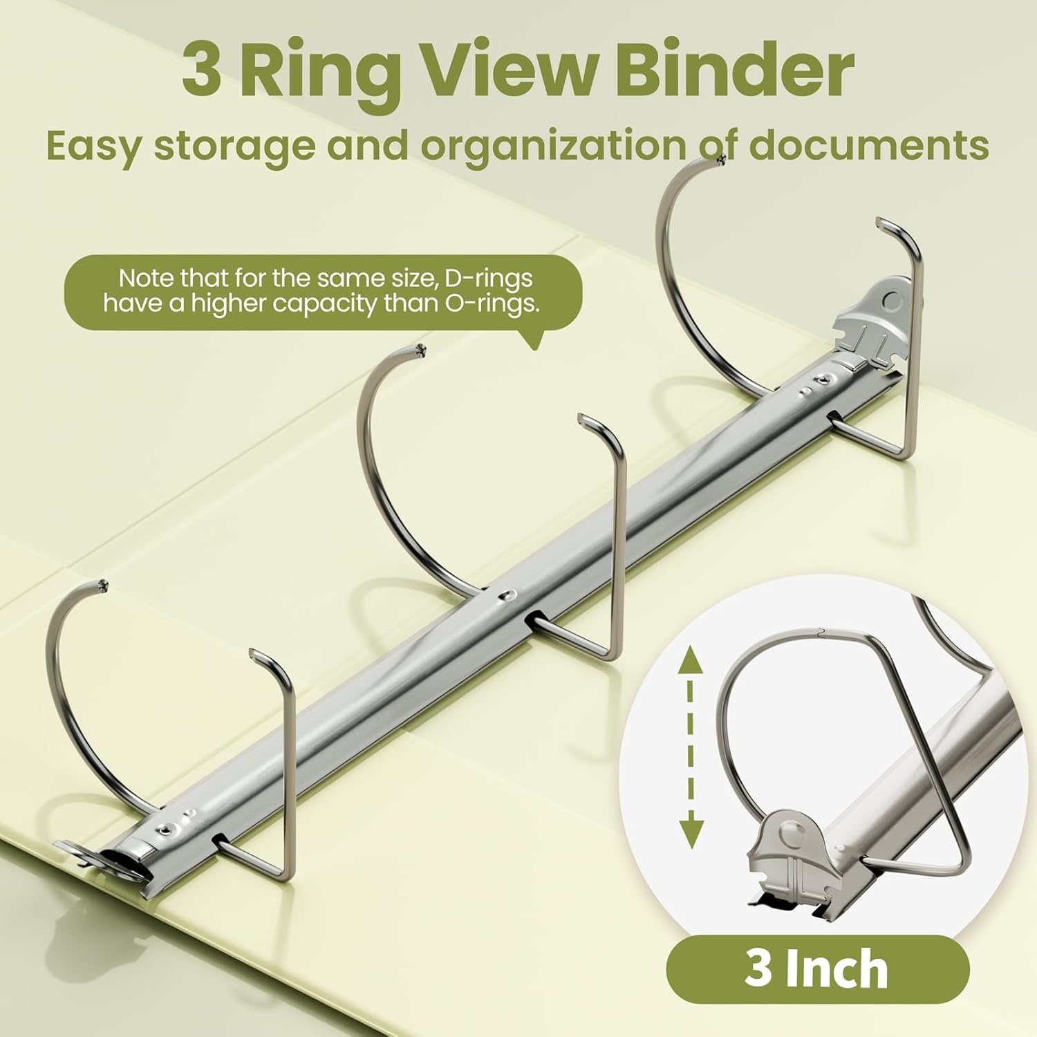 image:imageSUNEE 3 Ring Binder 2 Inch Clear View Binder Three Ring PVCFree Fit 85x11 Inches for School or Office Supplies Light Purple 2 PackYellow