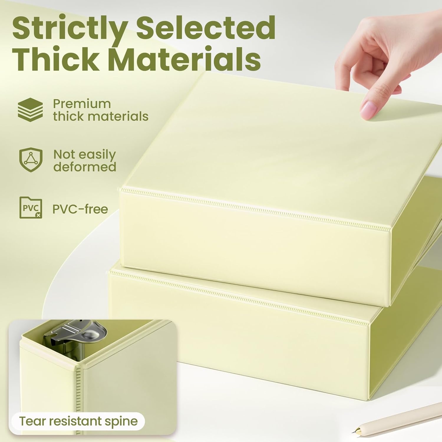 image:imageSUNEE 3 Ring Binder 2 Inch Clear View Binder Three Ring PVCFree Fit 85x11 Inches for School or Office Supplies Light Purple 2 PackYellow