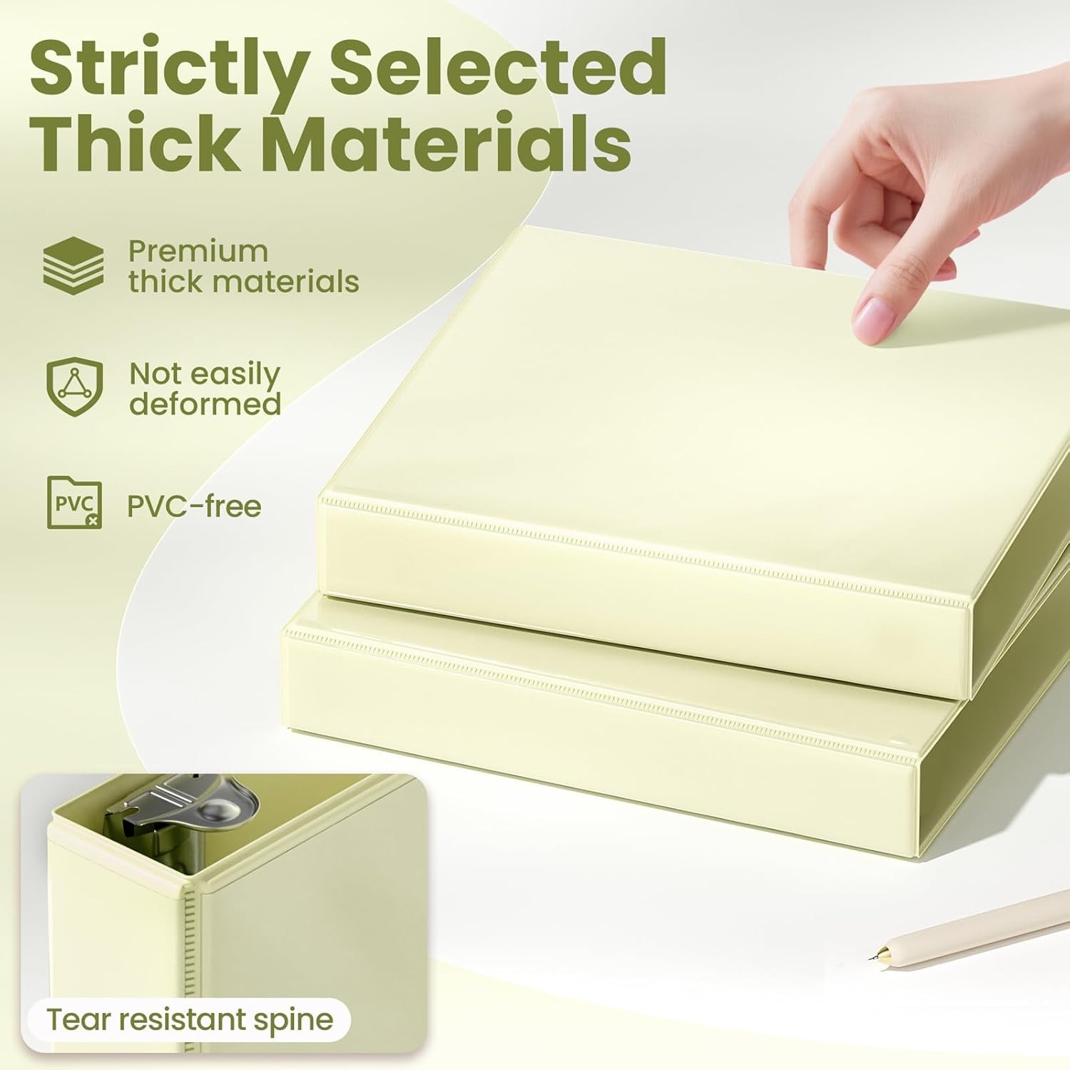 image:imageSUNEE 3 Ring Binder 2 Inch Clear View Binder Three Ring PVCFree Fit 85x11 Inches for School or Office Supplies Light Purple 2 PackYellow