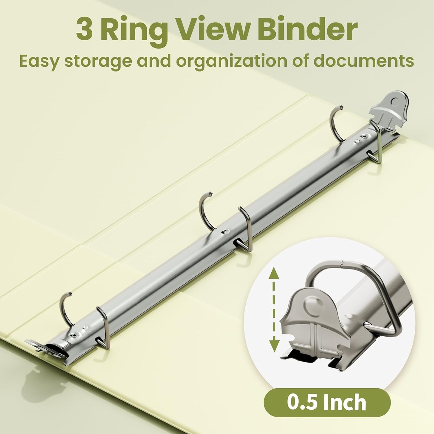 image:imageSUNEE 3 Ring Binder 2 Inch Clear View Binder Three Ring PVCFree Fit 85x11 Inches for School or Office Supplies Light Purple 2 PackYellow