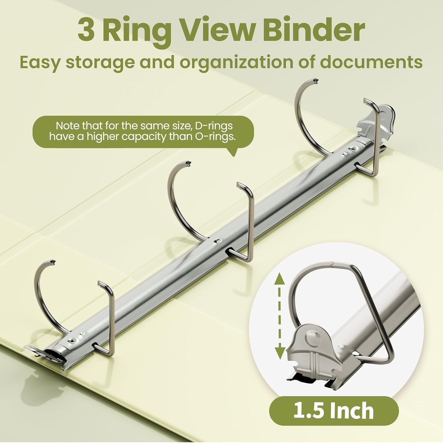 image:imageSUNEE 3 Ring Binder 2 Inch Clear View Binder Three Ring PVCFree Fit 85x11 Inches for School or Office Supplies Light Purple 2 PackYellow