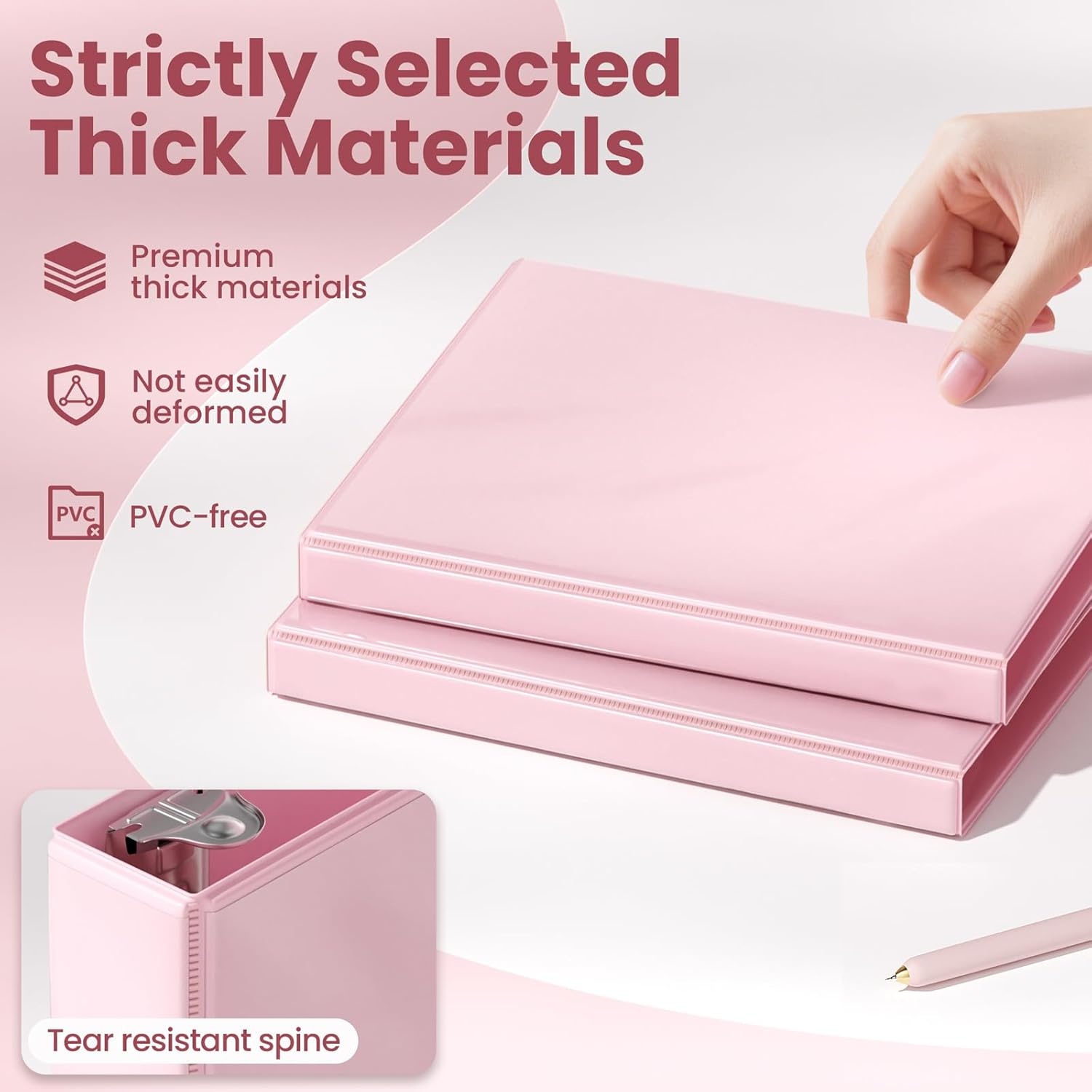 image:imageSUNEE 3 Ring Binder 3 Inch D Ring Clear View Binder Three Ring PVCFree Fit 85x11 Inches for School or Office Supplies Assorted Pastel 4 Pack05 Inch