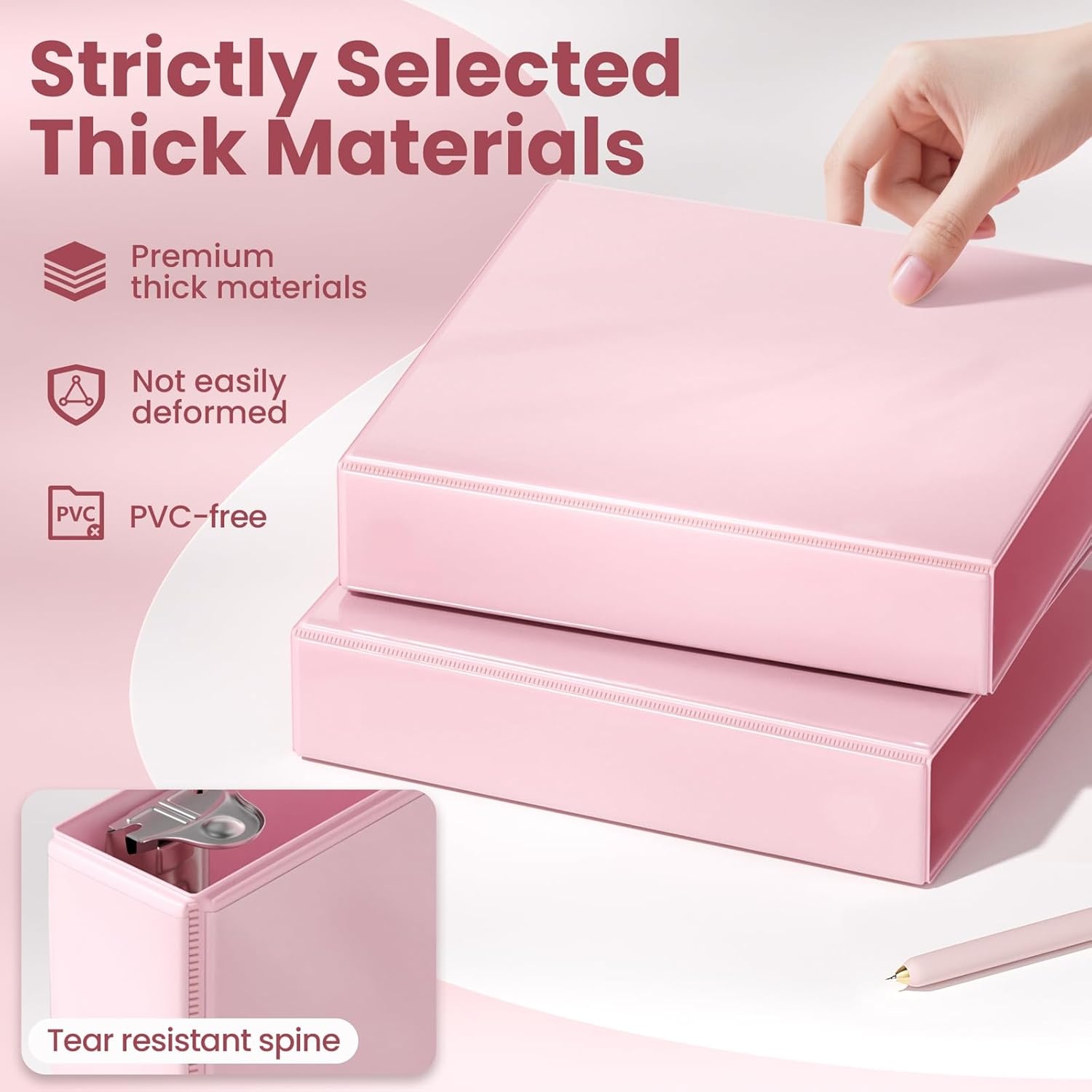 image:imageSUNEE 3 Ring Binder 3 Inch D Ring Clear View Binder Three Ring PVCFree Fit 85x11 Inches for School or Office Supplies Assorted Pastel 4 Pack15 Inch