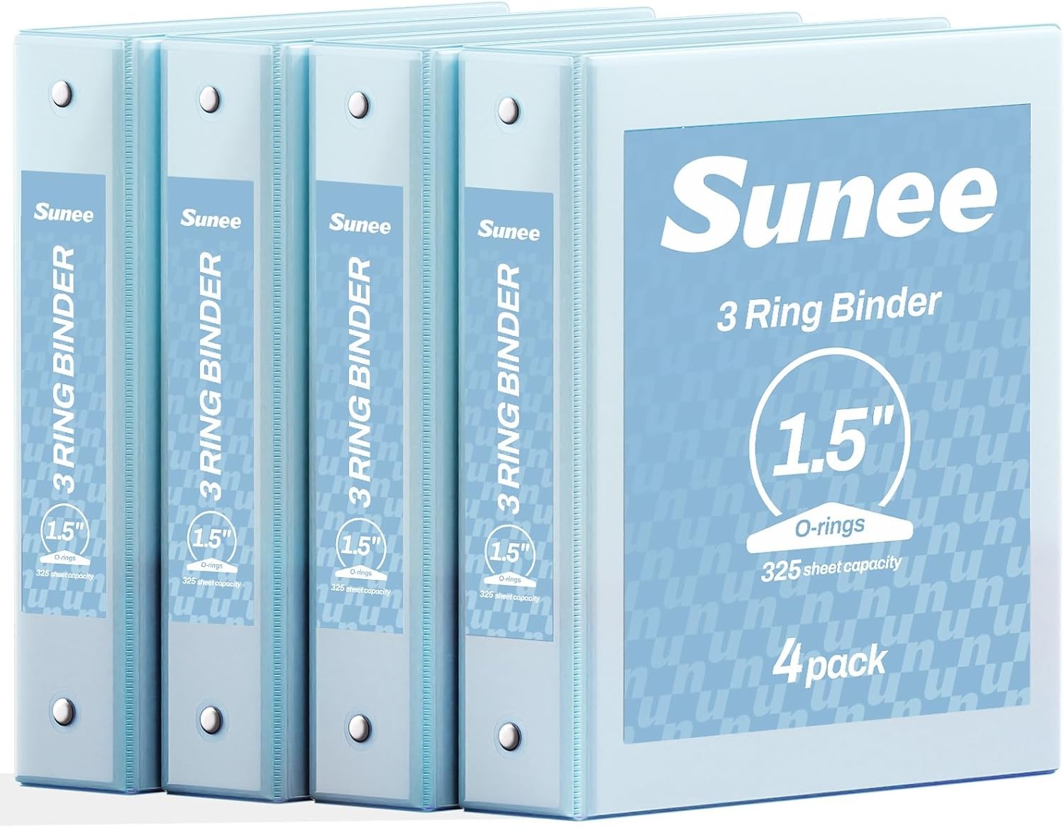 image:imageSUNEE 3 Ring Binders 2 Inch 4 Pack Clear View Binder Three Ring PVCFree Fit 85x11 Inches for School or Office Supplies Assorted PastelBlue