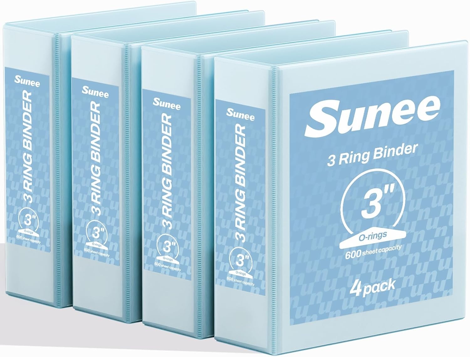 image:imageSUNEE 3 Ring Binders 2 Inch 4 Pack Clear View Binder Three Ring PVCFree Fit 85x11 Inches for School or Office Supplies Assorted PastelBlue
