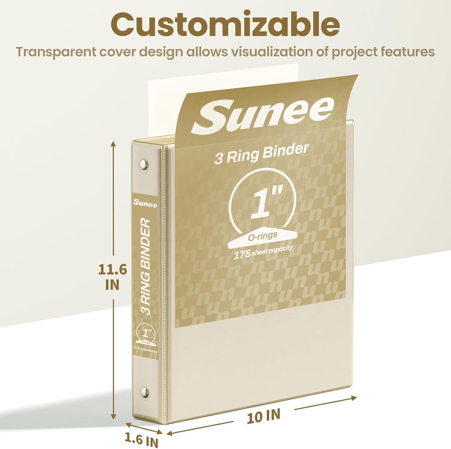 image:imageSUNEE 3 Ring Binders 2 Inch 4 Pack Clear View Binder Three Ring PVCFree Fit 85x11 Inches for School or Office Supplies Assorted PastelNeutral Aesthetic