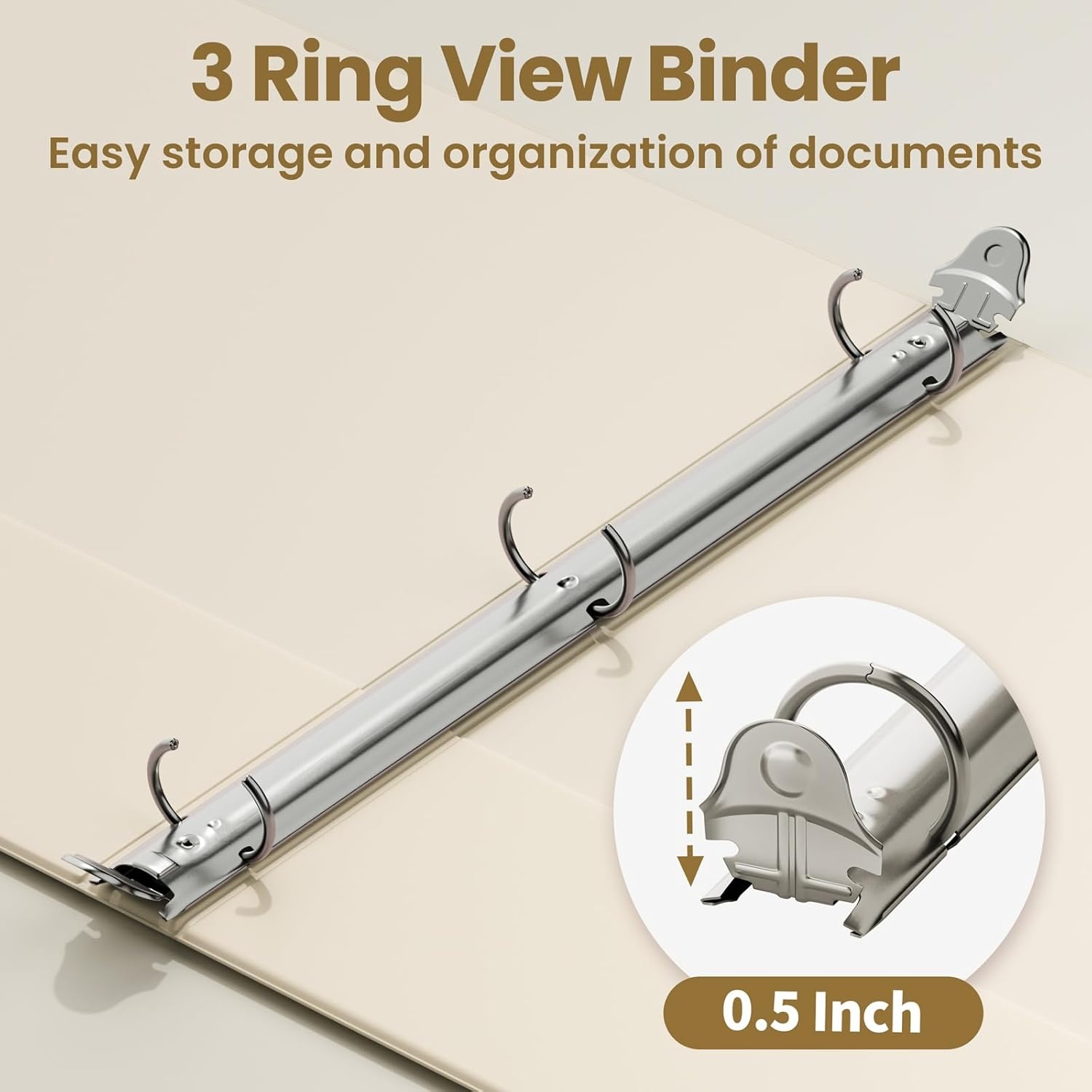 image:imageSUNEE 3 Ring Binders 2 Inch 4 Pack Clear View Binder Three Ring PVCFree Fit 85x11 Inches for School or Office Supplies Assorted PastelNeutral Aesthetic