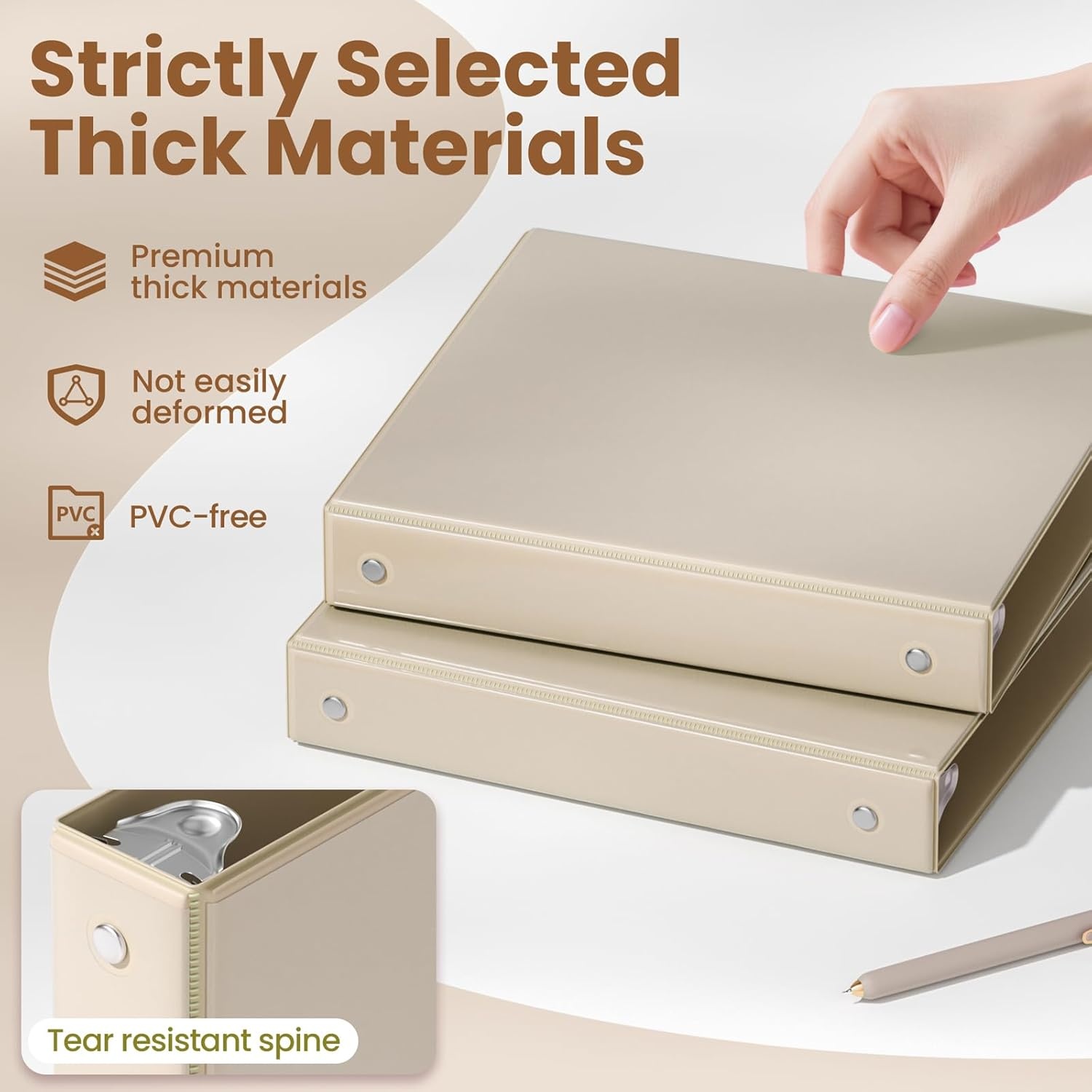 image:imageSUNEE 3 Ring Binders 2 Inch 4 Pack Clear View Binder Three Ring PVCFree Fit 85x11 Inches for School or Office Supplies Assorted PastelNeutral Aesthetic