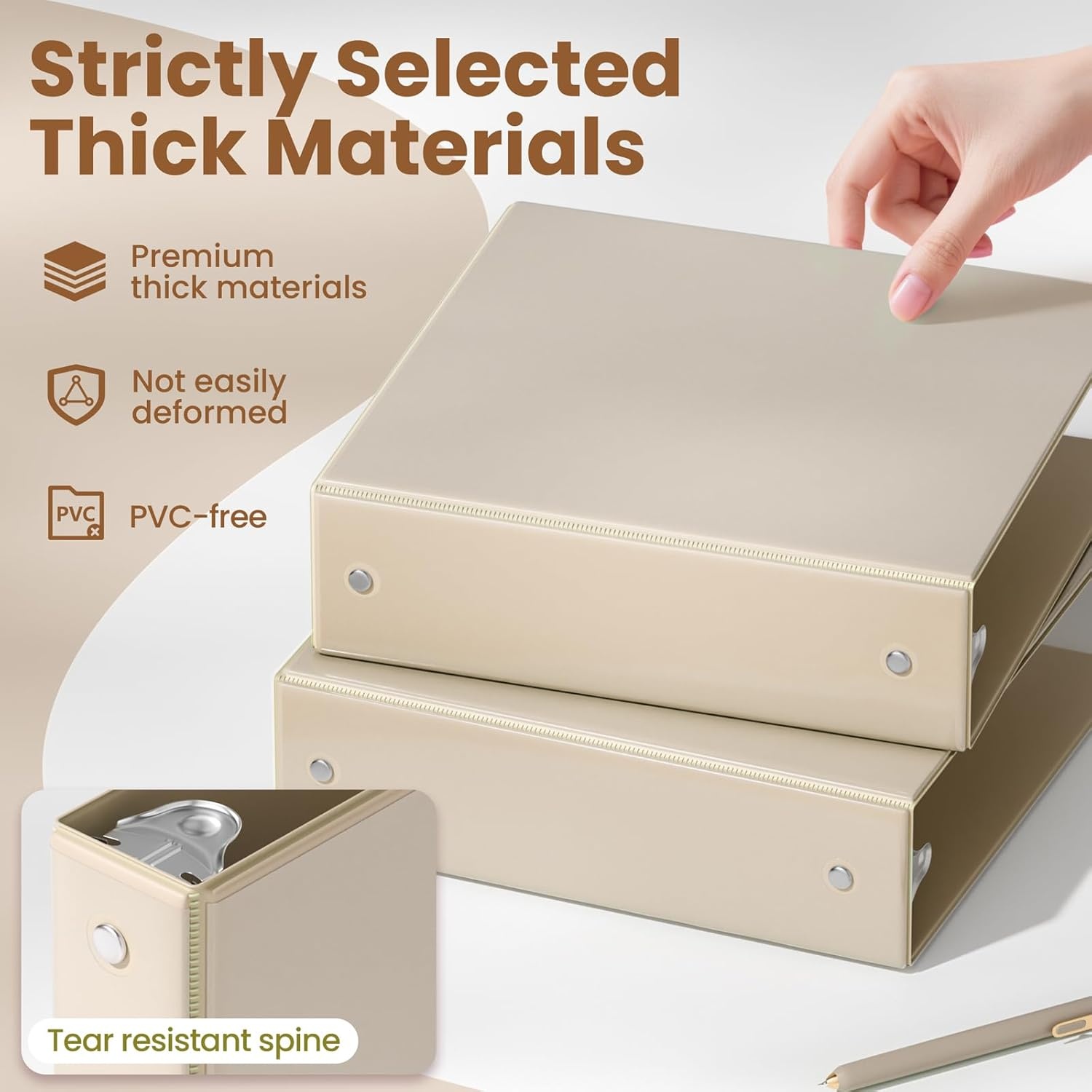 image:imageSUNEE 3 Ring Binders 2 Inch 4 Pack Clear View Binder Three Ring PVCFree Fit 85x11 Inches for School or Office Supplies Assorted PastelNeutral Aesthetic