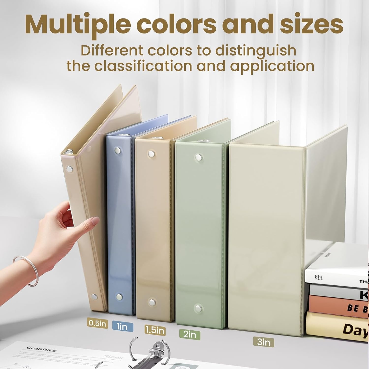 image:imageSUNEE 3 Ring Binders 2 Inch 4 Pack Clear View Binder Three Ring PVCFree Fit 85x11 Inches for School or Office Supplies Assorted PastelNeutral Aesthetic