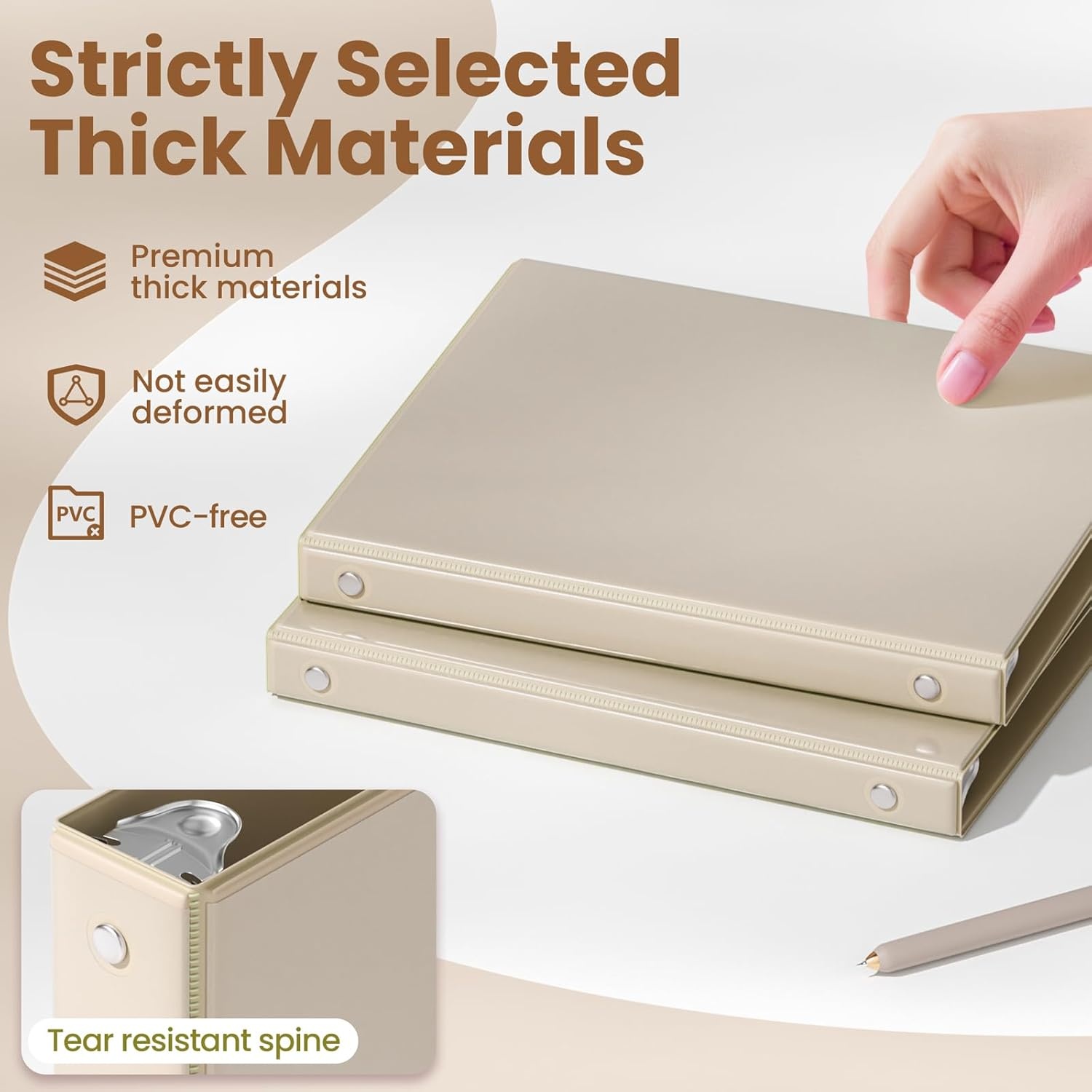 image:imageSUNEE 3 Ring Binders 2 Inch 4 Pack Clear View Binder Three Ring PVCFree Fit 85x11 Inches for School or Office Supplies Assorted PastelNeutral Aesthetic