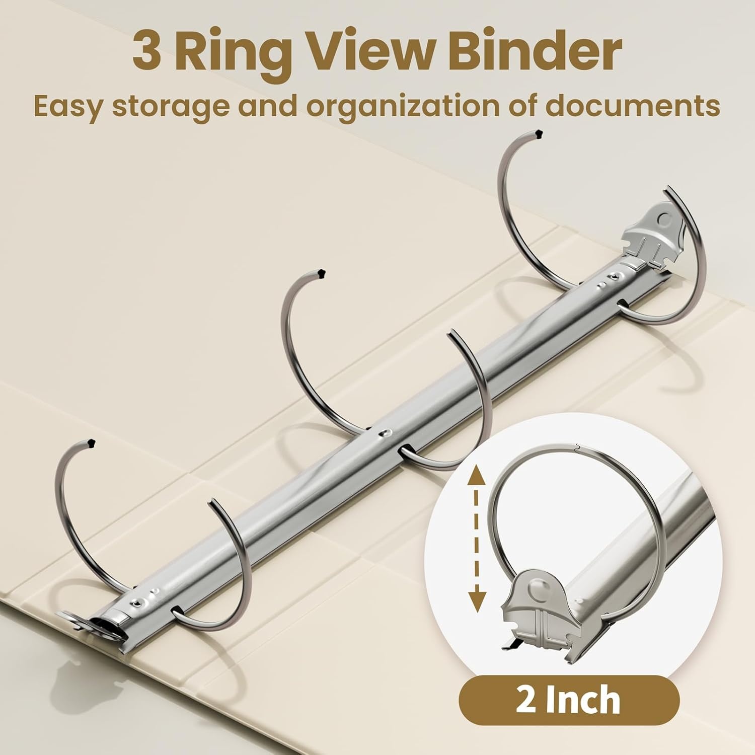 image:imageSUNEE 3 Ring Binders 2 Inch 4 Pack Clear View Binder Three Ring PVCFree Fit 85x11 Inches for School or Office Supplies Assorted PastelNeutral Aesthetic