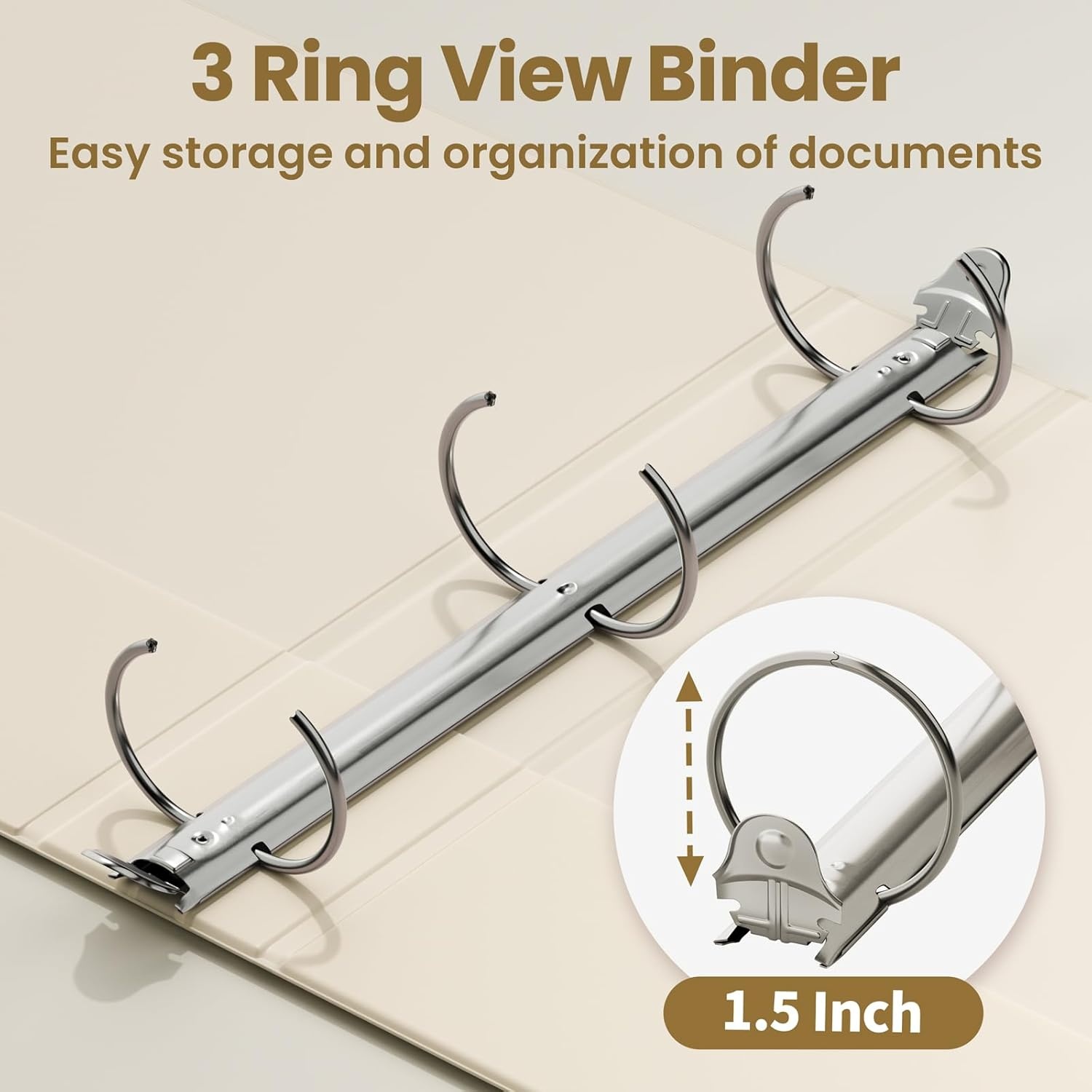 image:imageSUNEE 3 Ring Binders 2 Inch 4 Pack Clear View Binder Three Ring PVCFree Fit 85x11 Inches for School or Office Supplies Assorted PastelNeutral Aesthetic