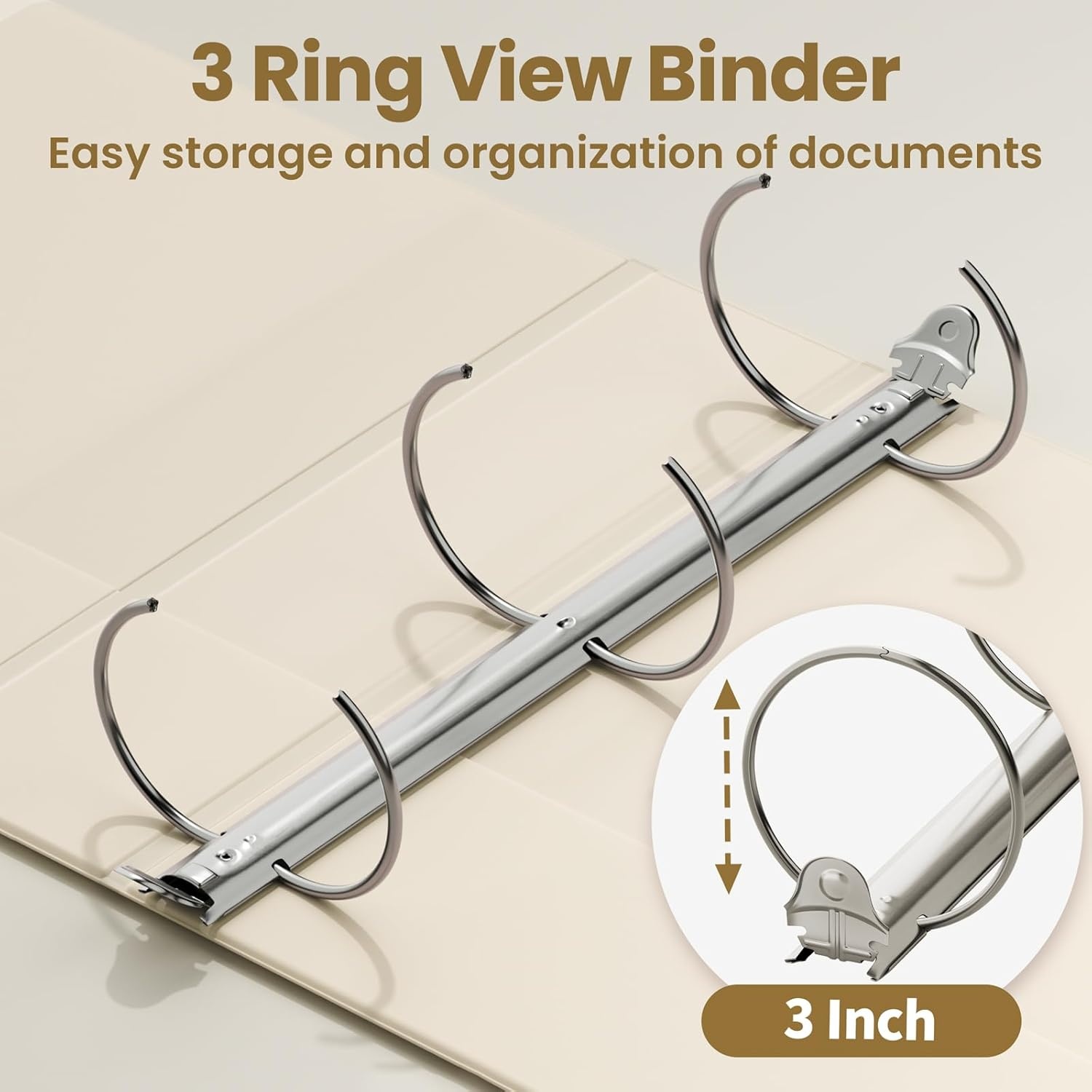 image:imageSUNEE 3 Ring Binders 2 Inch 4 Pack Clear View Binder Three Ring PVCFree Fit 85x11 Inches for School or Office Supplies Assorted PastelNeutral Aesthetic