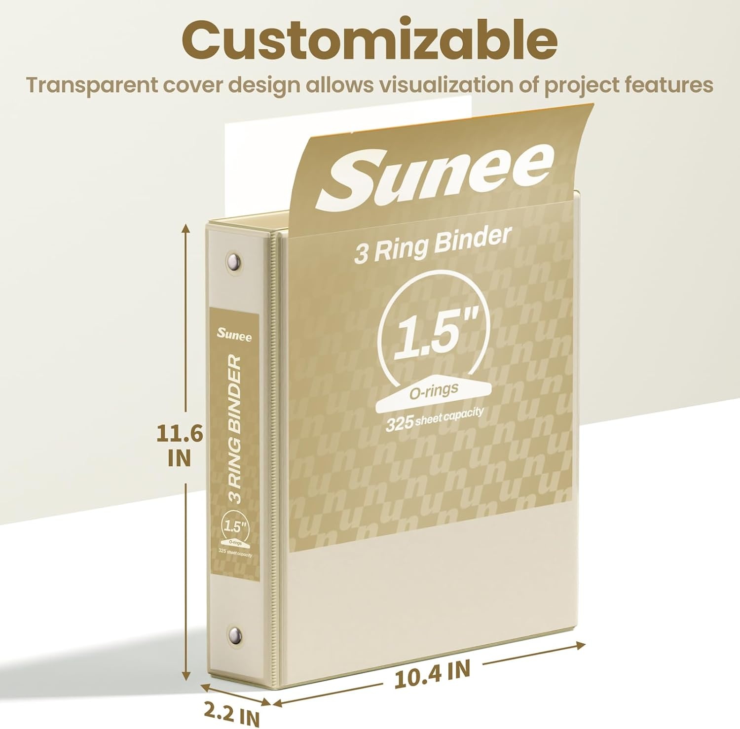 image:imageSUNEE 3 Ring Binders 2 Inch 4 Pack Clear View Binder Three Ring PVCFree Fit 85x11 Inches for School or Office Supplies Assorted PastelNeutral Aesthetic
