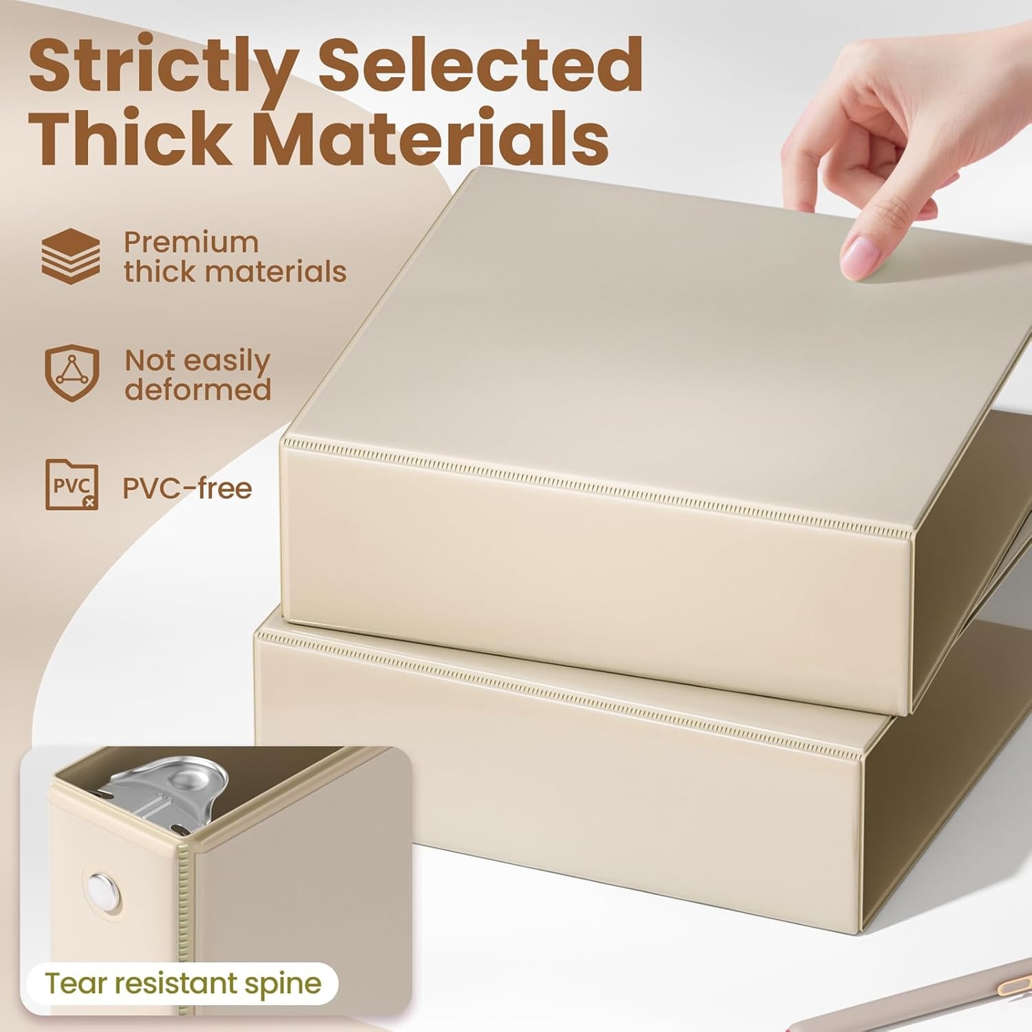 image:imageSUNEE 3 Ring Binders 2 Inch 4 Pack Clear View Binder Three Ring PVCFree Fit 85x11 Inches for School or Office Supplies Assorted PastelNeutral Aesthetic
