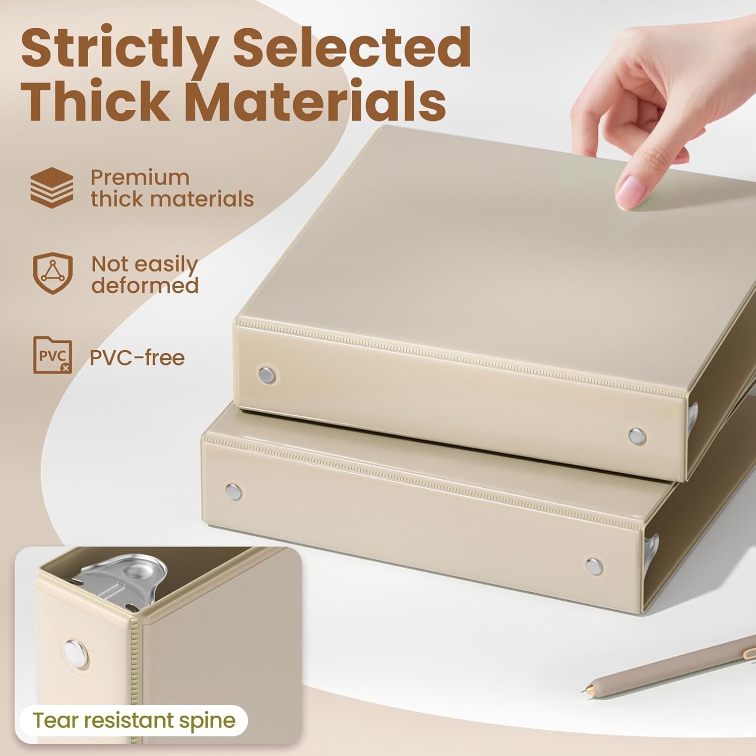 image:imageSUNEE 3 Ring Binders 2 Inch 4 Pack Clear View Binder Three Ring PVCFree Fit 85x11 Inches for School or Office Supplies Assorted PastelNeutral Aesthetic