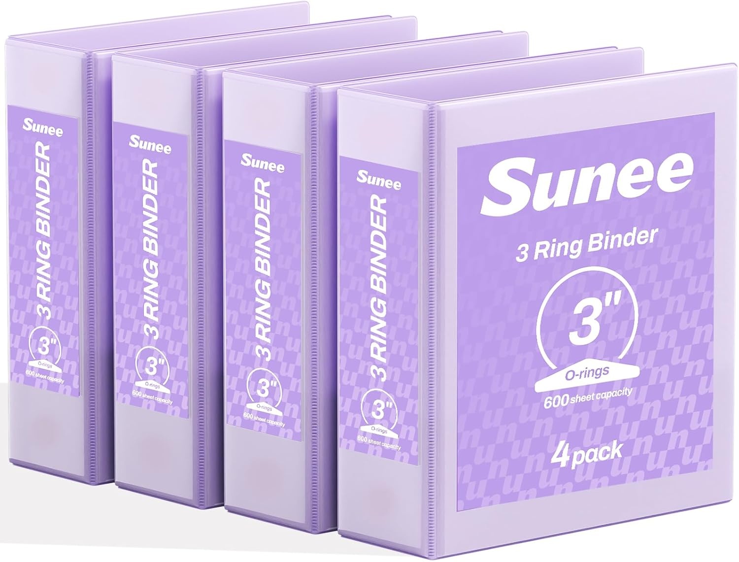 image:imageSUNEE 3 Ring Binders 2 Inch 4 Pack Clear View Binder Three Ring PVCFree Fit 85x11 Inches for School or Office Supplies Assorted PastelPurple
