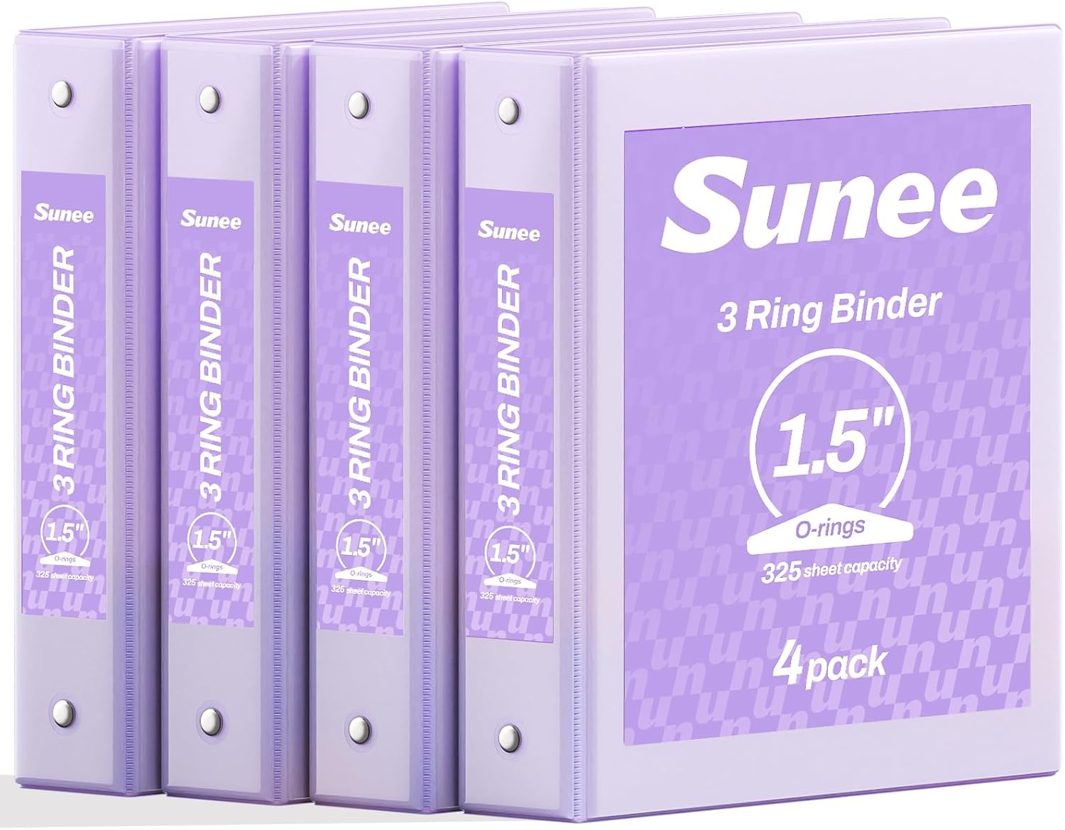 image:imageSUNEE 3 Ring Binders 2 Inch 4 Pack Clear View Binder Three Ring PVCFree Fit 85x11 Inches for School or Office Supplies Assorted PastelPurple
