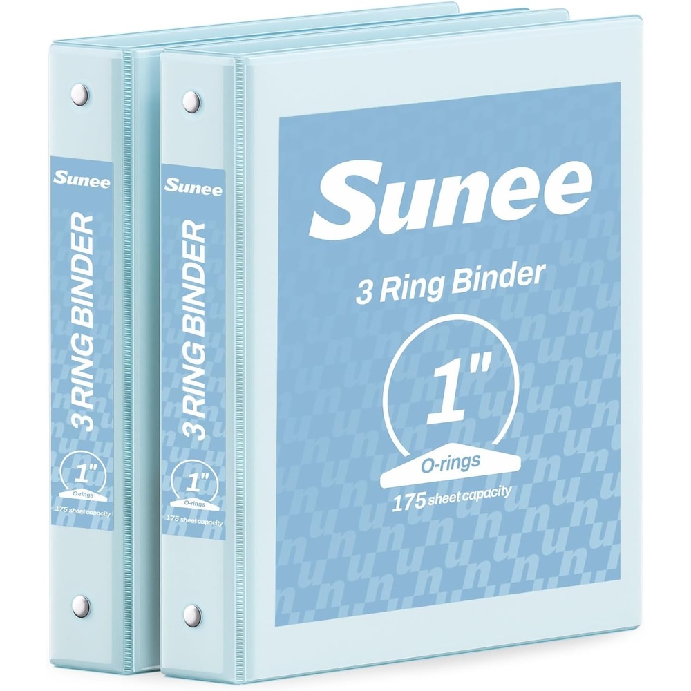 image:imageSUNEE 3 Ring Binder 15 Inch 2 Pack Clear View Binder Three Ring PVCFree Fit 85x11 Inches for School or Office Supplies YellowBlue