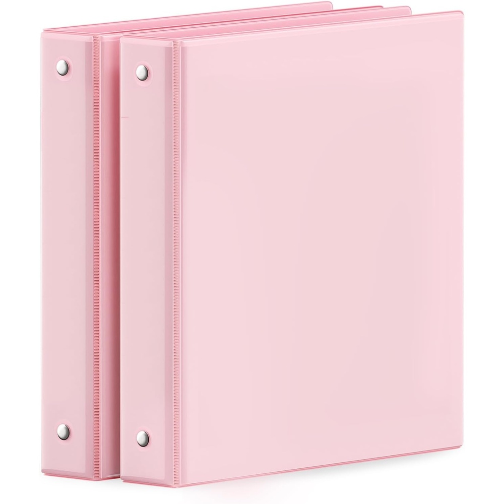 image:imageSUNEE 3 Ring Binder 15 Inch 2 Pack Clear View Binder Three Ring PVCFree Fit 85x11 Inches for School or Office Supplies YellowPink