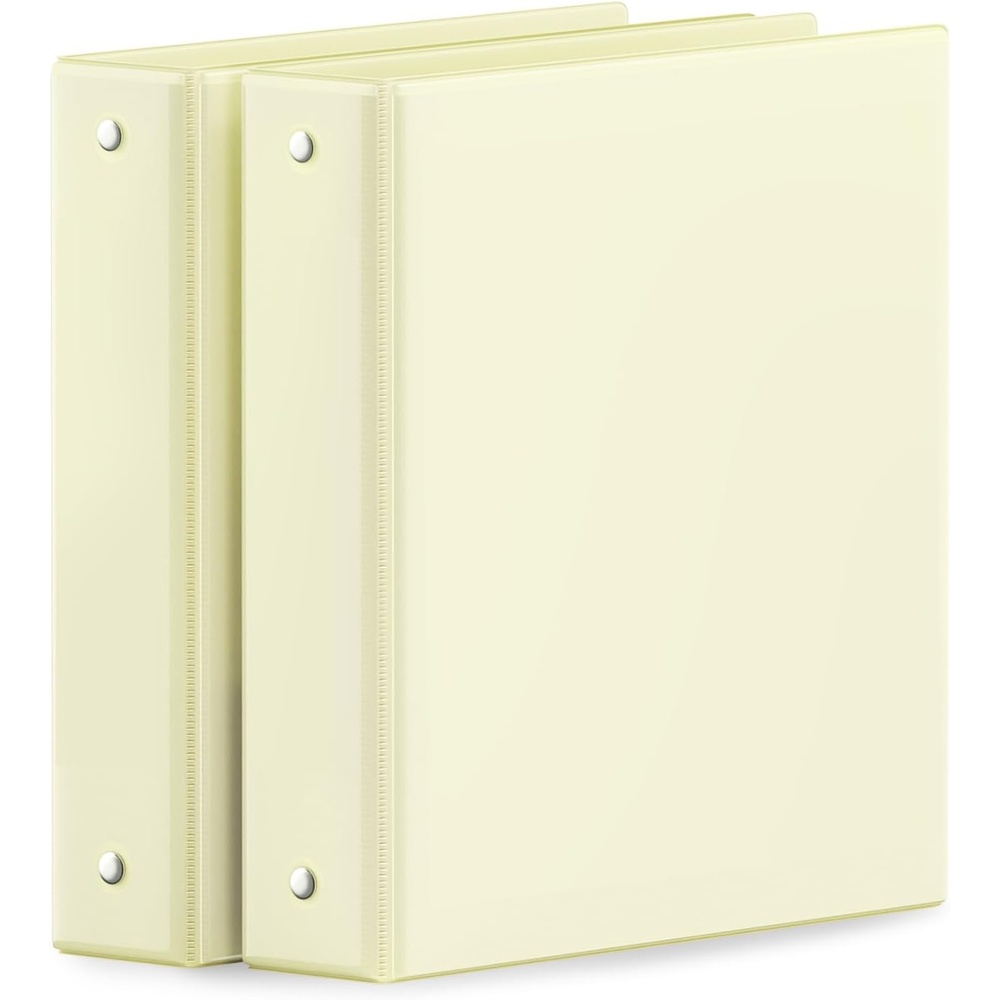 image:imageSUNEE 3 Ring Binder 15 Inch 2 Pack Clear View Binder Three Ring PVCFree Fit 85x11 Inches for School or Office Supplies YellowYellow