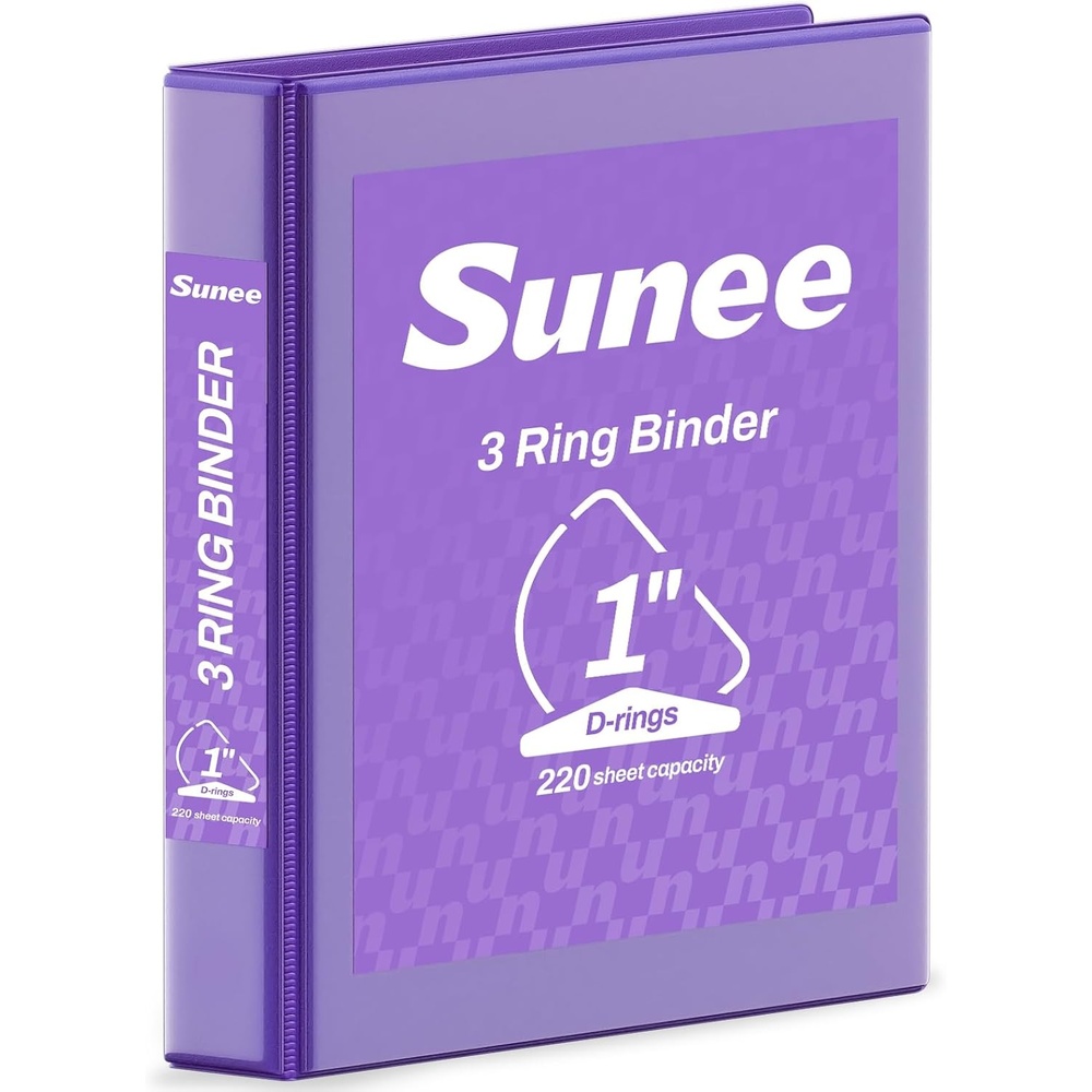 image:imageSUNEE 3 Ring Binder 2 Inch Clear View Binder Three Ring PVCFree Fit 85x11 Inches for School or Office Supplies Light Purple 2 PackDark Purple