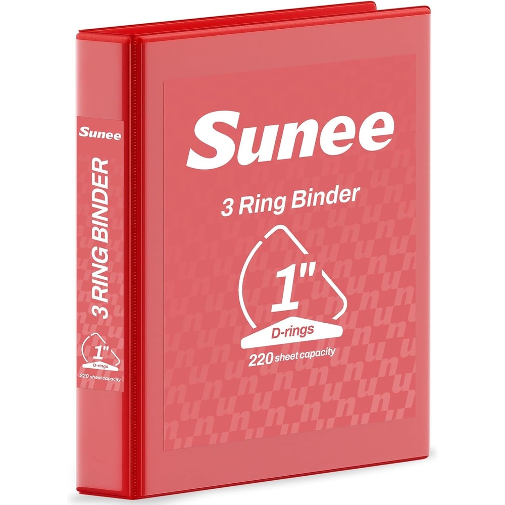 image:imageSUNEE 3 Ring Binder 2 Inch Clear View Binder Three Ring PVCFree Fit 85x11 Inches for School or Office Supplies Light Purple 2 PackDark Red