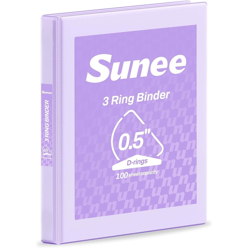 image:imageSUNEE 3 Ring Binder 2 Inch Clear View Binder Three Ring PVCFree Fit 85x11 Inches for School or Office Supplies Light Purple 2 PackLight Purple