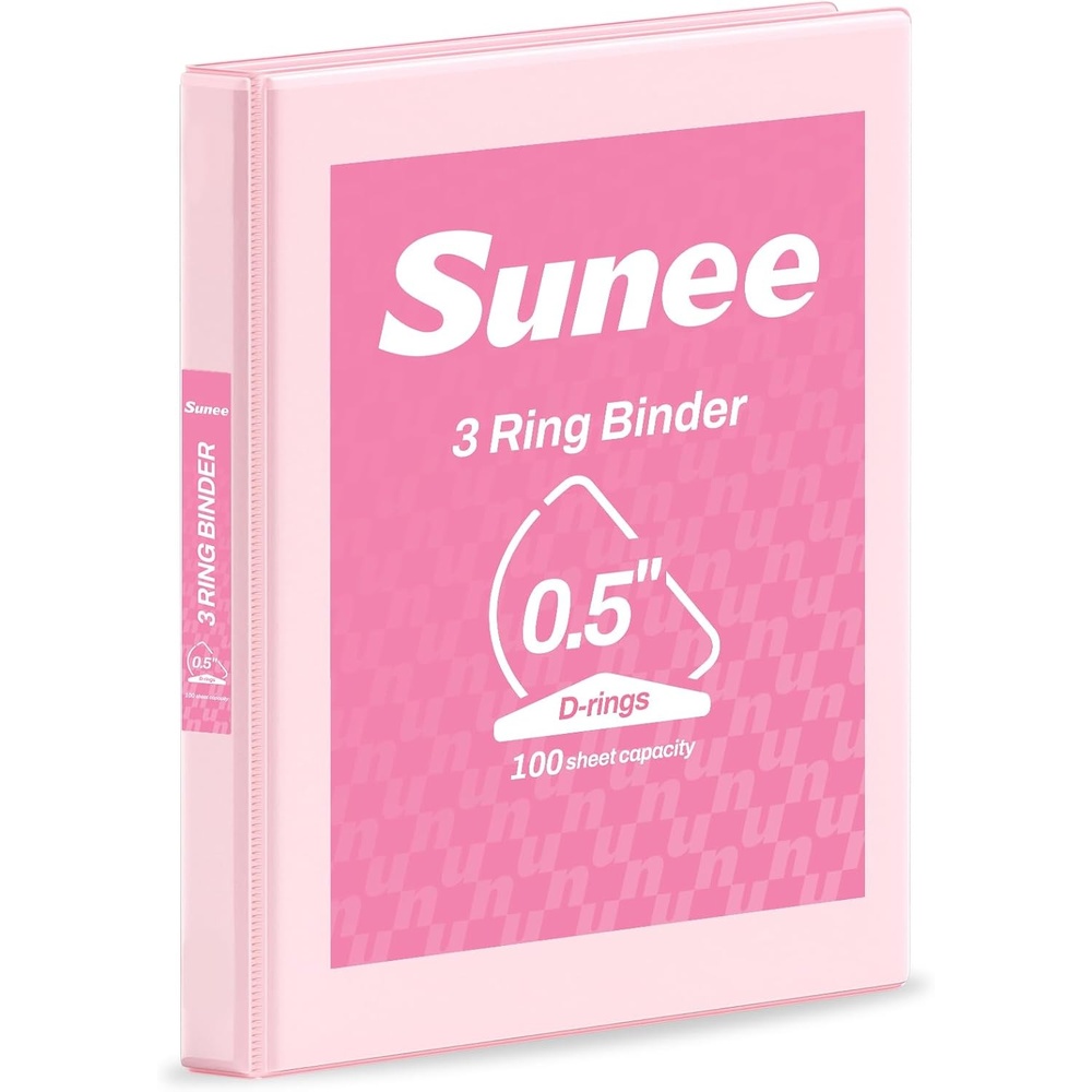 image:imageSUNEE 3 Ring Binder 2 Inch Clear View Binder Three Ring PVCFree Fit 85x11 Inches for School or Office Supplies Light Purple 2 PackPink