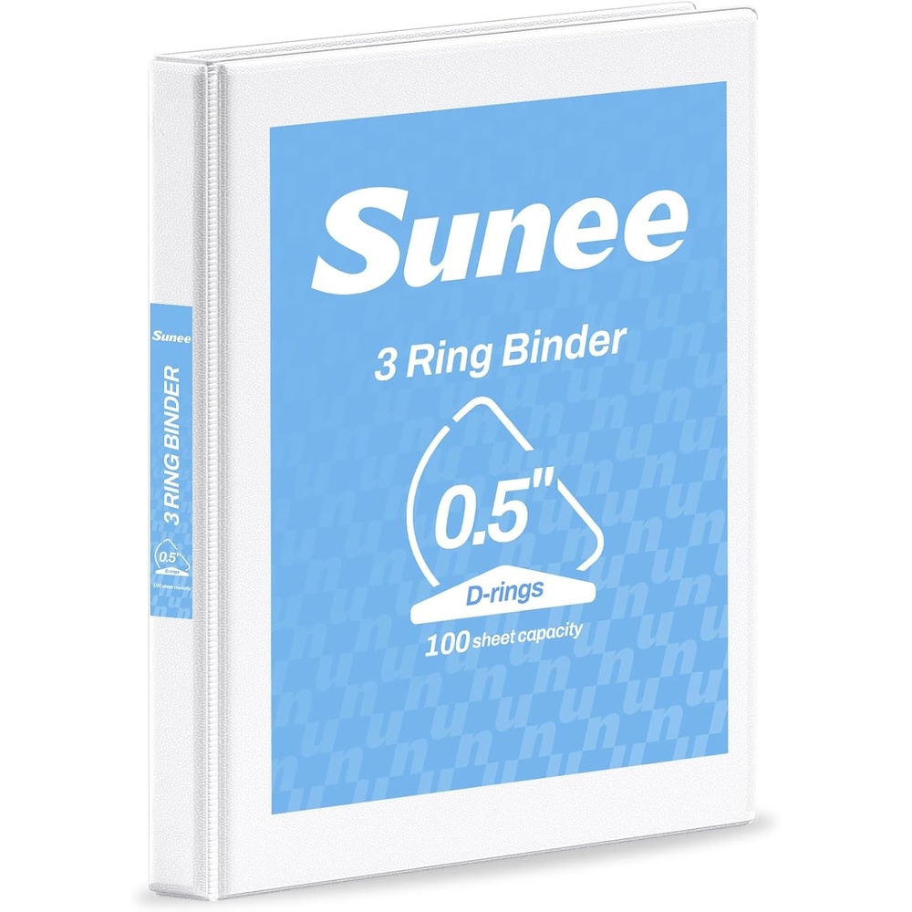 image:imageSUNEE 3 Ring Binder 2 Inch Clear View Binder Three Ring PVCFree Fit 85x11 Inches for School or Office Supplies Light Purple 2 PackWhite