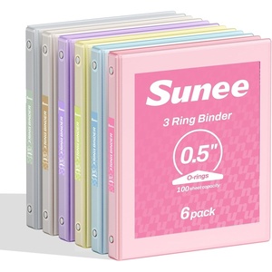 image:imageSUNEE 1 Inch Binders 3 Ring 6 Pack Clear View Three Ring Binders PVCFree Fit 85x11 Inches for School Binder or Office Binder Supplies Classic 6 ColorsPastel Assortment