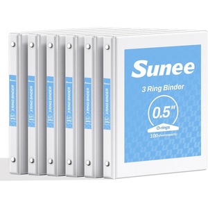 image:imageSUNEE 1 Inch Binders 3 Ring 6 Pack Clear View Three Ring Binders PVCFree Fit 85x11 Inches for School Binder or Office Binder Supplies Classic 6 ColorsWhite