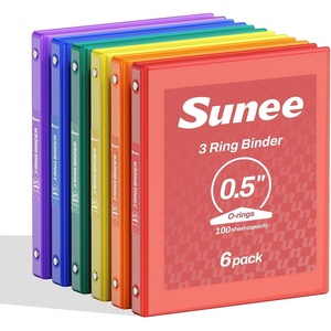 image:imageSUNEE 1 Inch Binders 3 Ring 6 Pack Clear View Three Ring Binders PVCFree Fit 85x11 Inches for School Binder or Office Binder Supplies Classic 6 ColorsClassic Assortment