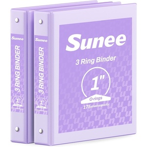 image:imageSUNEE 3 Ring Binder 15 Inch 2 Pack Clear View Binder Three Ring PVCFree Fit 85x11 Inches for School or Office Supplies YellowPurple