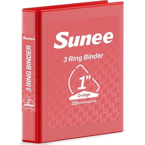 image:imageSUNEE 3 Ring Binder 2 Inch Clear View Binder Three Ring PVCFree Fit 85x11 Inches for School or Office Supplies Light Purple 2 PackDark Red
