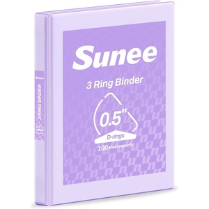 image:imageSUNEE 3 Ring Binder 2 Inch Clear View Binder Three Ring PVCFree Fit 85x11 Inches for School or Office Supplies Light Purple 2 PackLight Purple