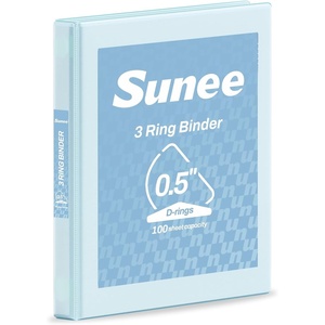 image:imageSUNEE 3 Ring Binder 2 Inch Clear View Binder Three Ring PVCFree Fit 85x11 Inches for School or Office Supplies Light Purple 2 PackPastel Blue