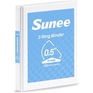 image:imageSUNEE 3 Ring Binder 2 Inch Clear View Binder Three Ring PVCFree Fit 85x11 Inches for School or Office Supplies Light Purple 2 PackWhite