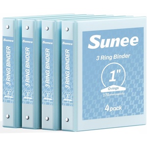 image:imageSUNEE 3 Ring Binders 2 Inch 4 Pack Clear View Binder Three Ring PVCFree Fit 85x11 Inches for School or Office Supplies Assorted PastelBlue