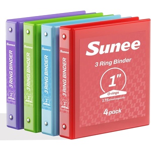 image:imageSUNEE 3 Ring Binders 2 Inch 4 Pack Clear View Binder Three Ring PVCFree Fit 85x11 Inches for School or Office Supplies Assorted PastelClassic Assortment