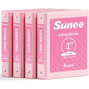 image:imageSUNEE 3 Ring Binders 2 Inch 4 Pack Clear View Binder Three Ring PVCFree Fit 85x11 Inches for School or Office Supplies Assorted PastelPink