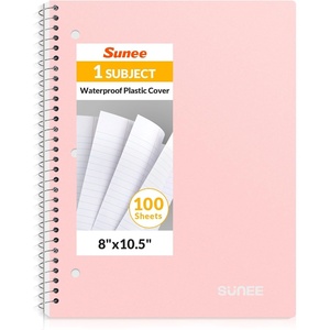 image:imageSUNEE Spiral Notebook 1Subject College Ruled Paper 8 x 1012 100 Sheets per Notebook 3Hole Punched Paper Water Resistant Cover Doublesided Pockets Spiral Lined Notebooks for Work PurplePink