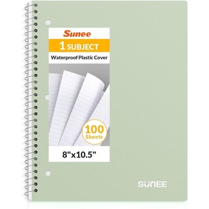 image:imageSUNEE Spiral Notebook 1Subject College Ruled Paper 8 x 1012 100 Sheets per Notebook 3Hole Punched Paper Water Resistant Cover Doublesided Pockets Spiral Lined Notebooks for Work PurpleGreen