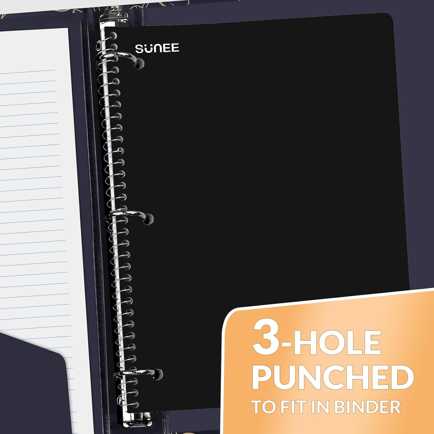image:imageSUNEE Spiral Notebook 1Subject Graph Ruled Paper 8 x 1012 70 Sheets 5 Squares per inch Spiral Grid Notebooks for Work Home School Writing PinkBlack