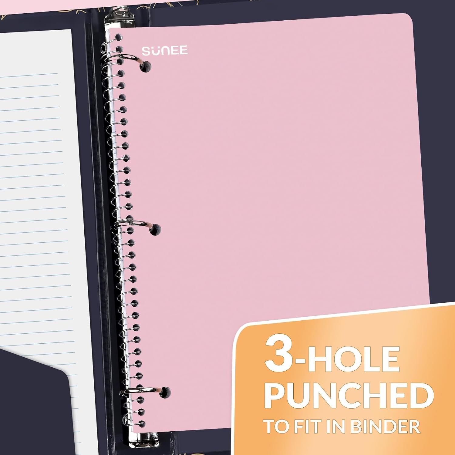 image:imageSUNEE Spiral Notebook 1Subject Graph Ruled Paper 8 x 1012 70 Sheets 5 Squares per inch Spiral Grid Notebooks for Work Home School Writing PinkPink