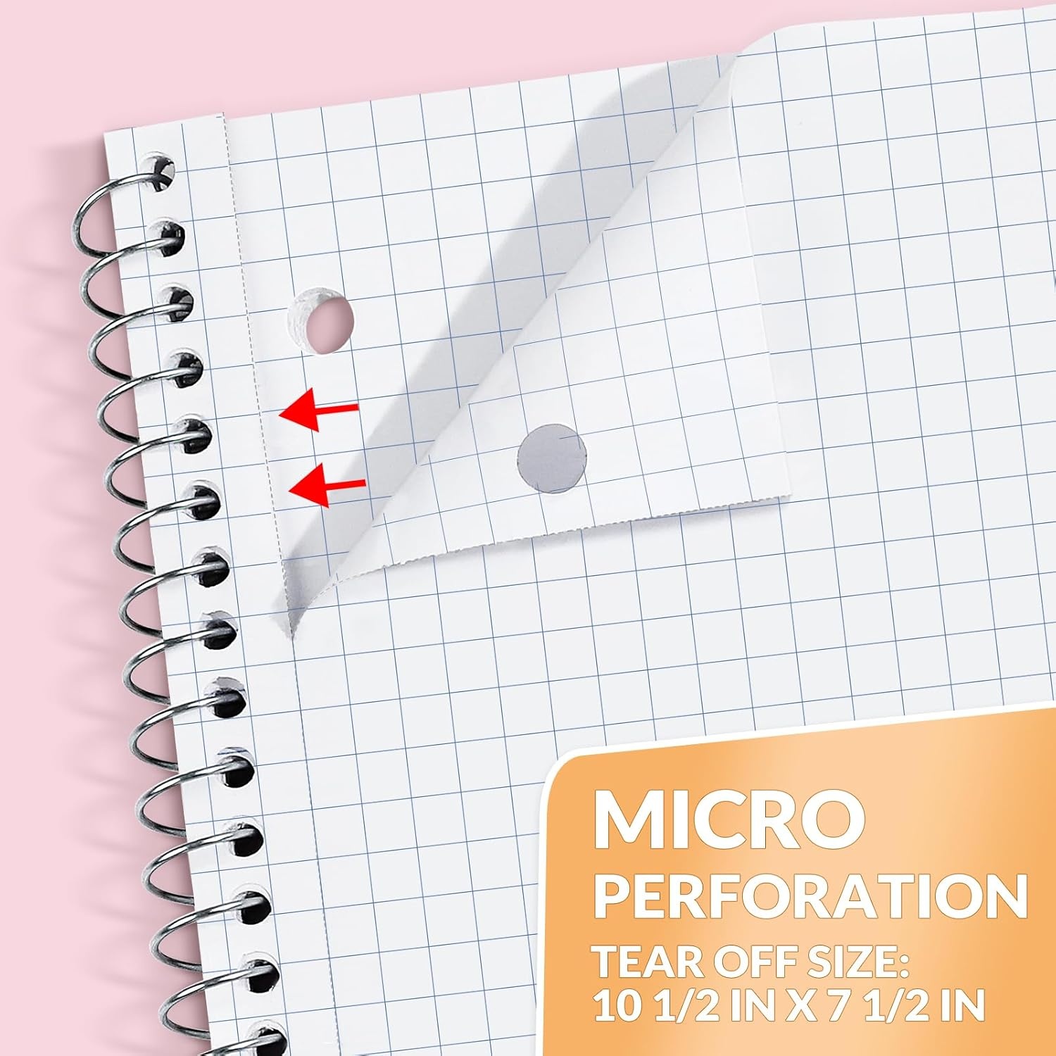 image:imageSUNEE Spiral Notebook 1Subject Graph Ruled Paper 8 x 1012 70 Sheets 5 Squares per inch Spiral Grid Notebooks for Work Home School Writing PinkPink