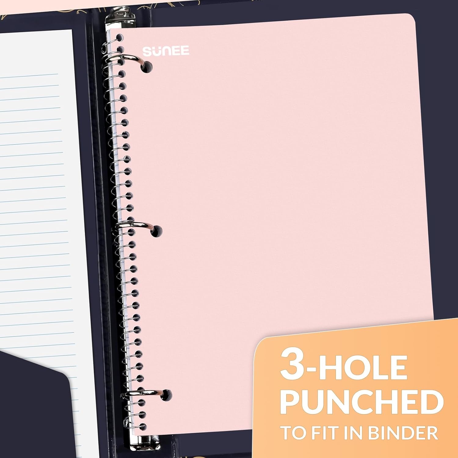 image:imageSUNEE Spiral Notebooks 1Subject 10 Pack College Ruled Paper 8 x 1012 70 Sheets per Notebook3Hole Punched Paper PinkPurple Blue Green Yellow Spiral Lined Notebooks for SchoolWorkPastel 5 Pack