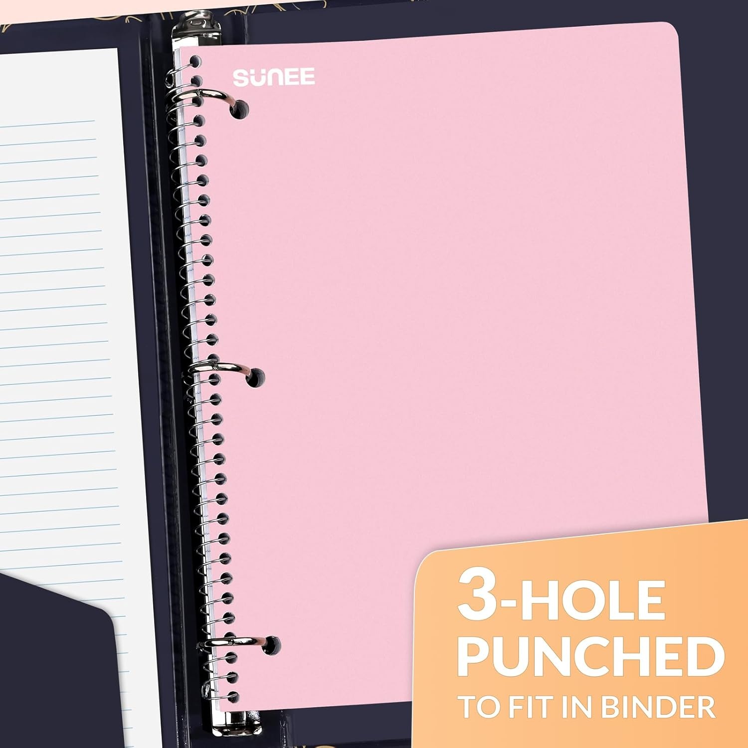 image:imageSUNEE Spiral Notebooks 3 Pack 1Subject College Ruled Paper 8 x 1012 70 Sheets per Notebook Assorted Pastel Colors Spiral Notebooks for SchoolPastel